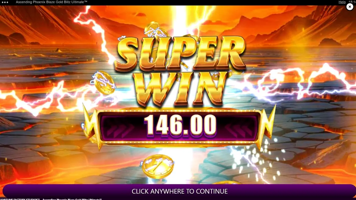Ascending Phoenix Blaze Gold Blitz Ultimate স্লটের ফিনিক্স এবং গোল্ডেন থিমযুক্ত ইন্টারফেস